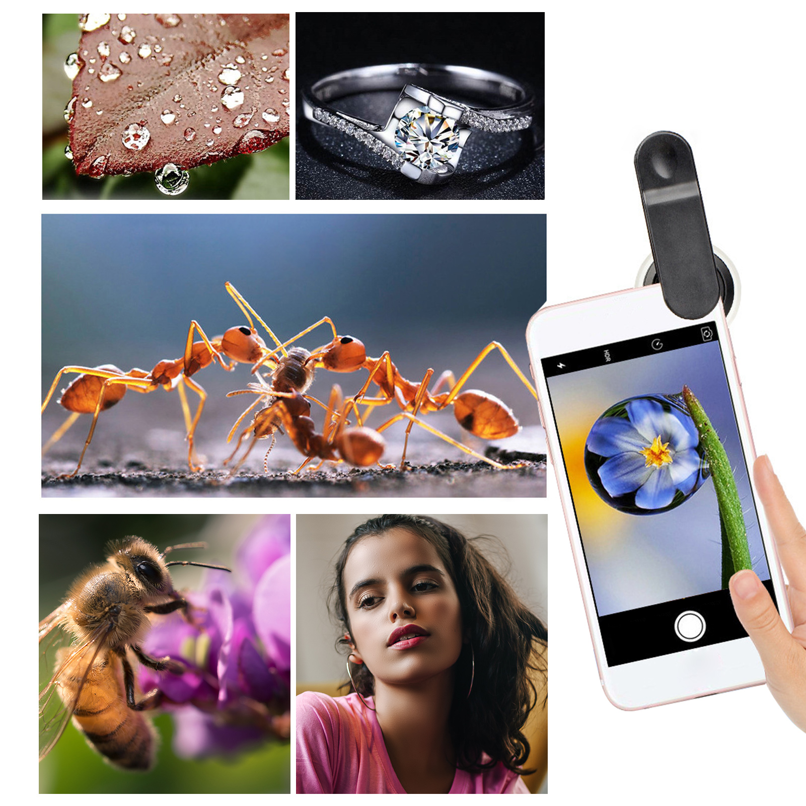 Ống kính macro chuyên nghiệp HD 25mm 10X tương thích với hầu hết các điện thoại thông minh