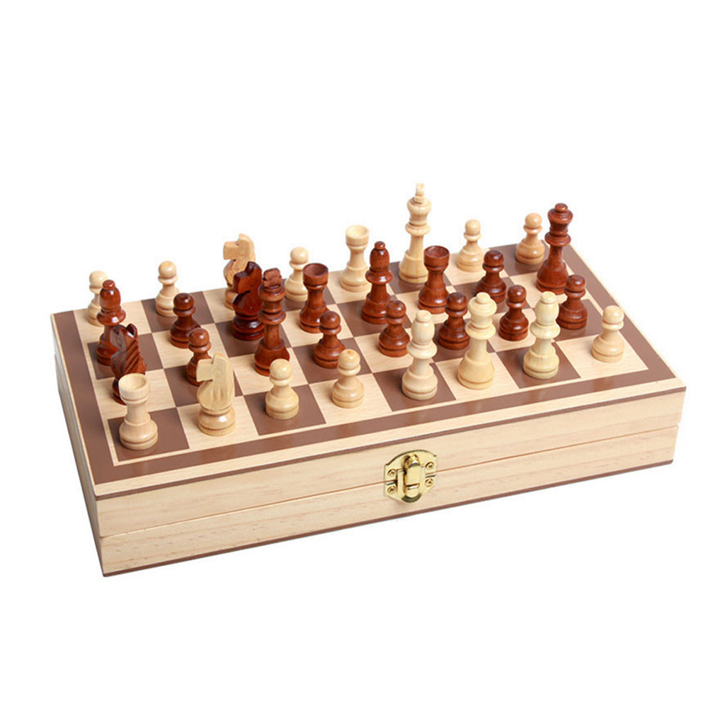 Bộ Cờ Vua Bằng Gỗ Có Thể Gấp Lại Cho Gia Đình Và Bé