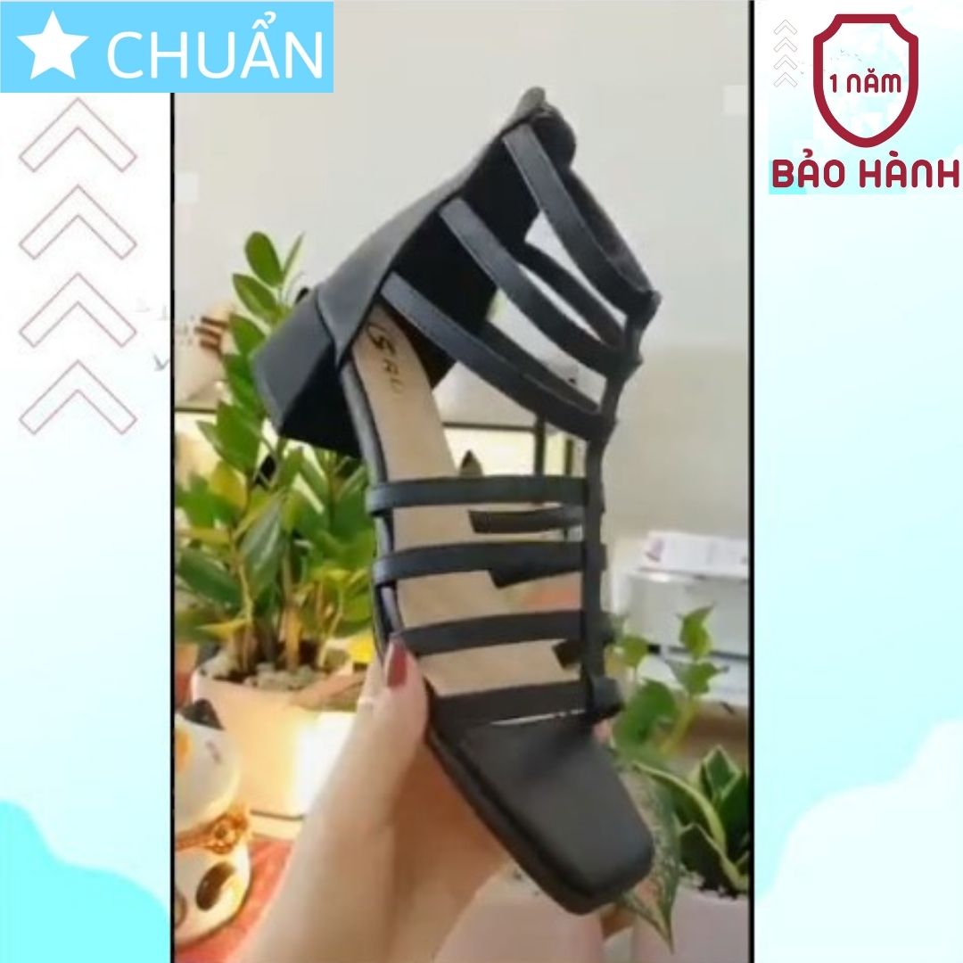 Giày Sandal Nữ Kiểu Chiến Binh 4p RO486 ROSATA tại BCASHOP Cho Cô Nàng Tự Tin Thể Hiện Cá Tính - Màu Đen