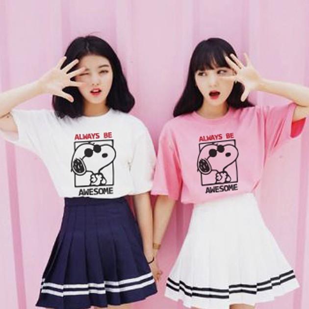 Áo Thun Unisex Tay Lỡ In Nhiệt Hình Chú Chó SNOOPY Cực Xinh Rẻ Bền Đẹp ATN3912