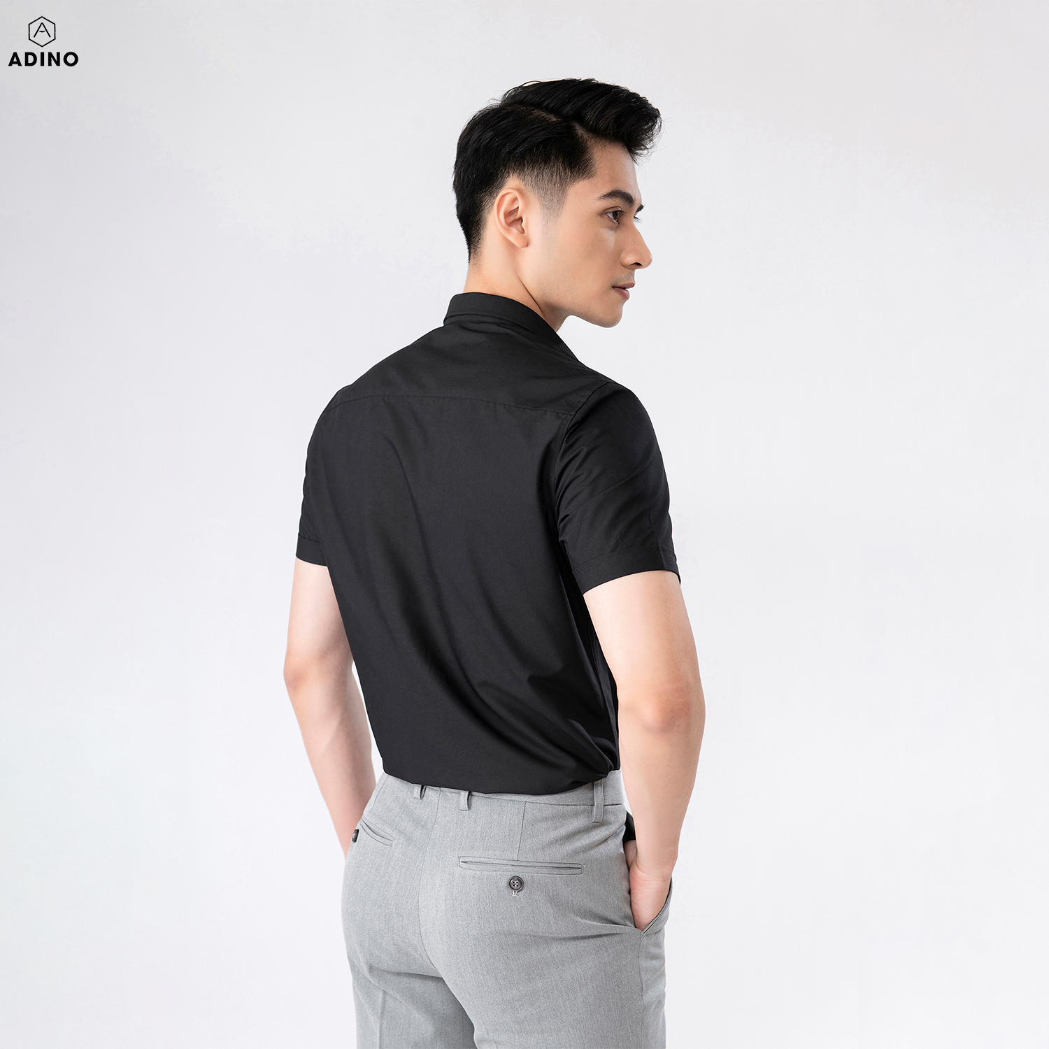 Áo sơ mi nam cộc tay ADINO (4 màu) dáng slimfit vải modal trẻ trung CT100-CT104