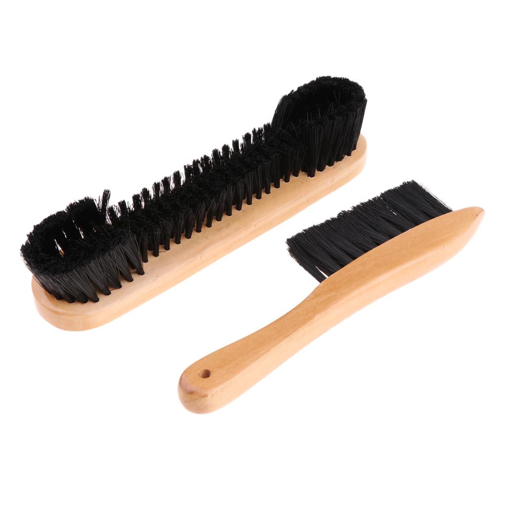 2pcs Billiards 9'' PVC Pool Table And Rail Brush Cleaner Solid Wooden Handle