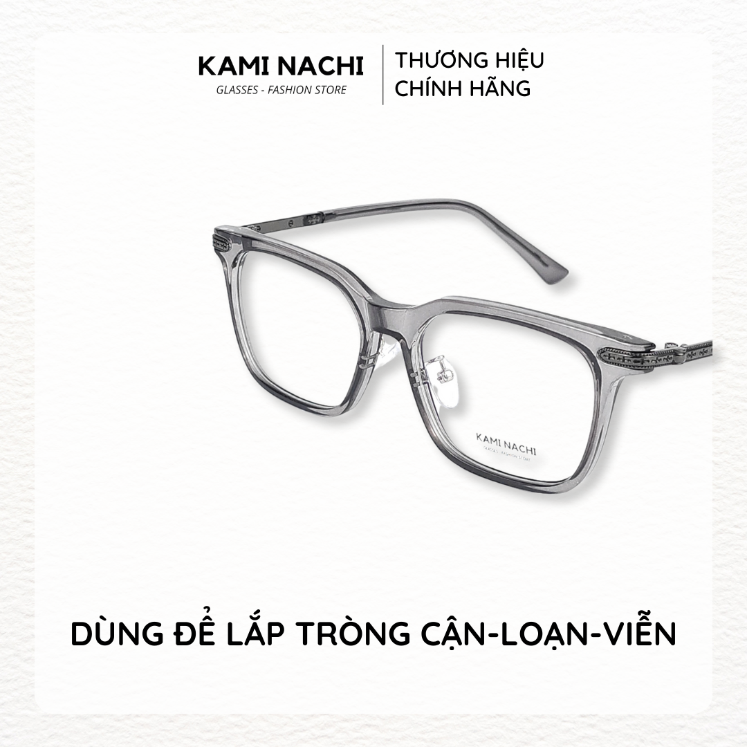 Gọng kính Xuân Hè mới KAMI NACHI 21009, chất liệu nhựa phối kim loại