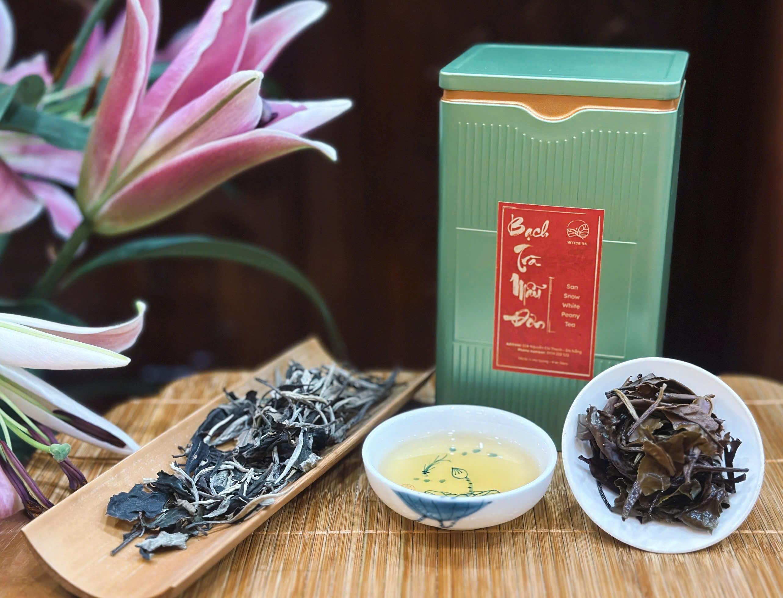 BẠCH TRÀ SHAN TUYẾT  MẪU ĐƠN HÀ GIANG - VỊ NGỌT - THƠM HOA - UỐNG NGON - 40G - VIỆT LONG TRÀ