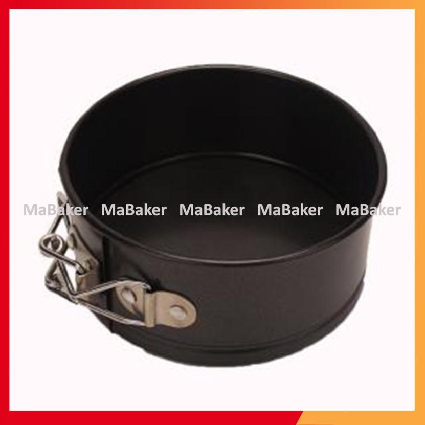 Khuôn bánh tròn spring form đế rời chống dính có khóa size 16, 18, 20, 22cm