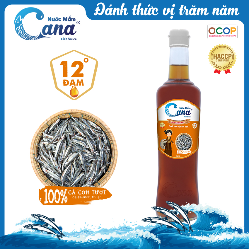 Nước mắm truyền thống Cana 12 độ đạm - Chai Pet 750ML