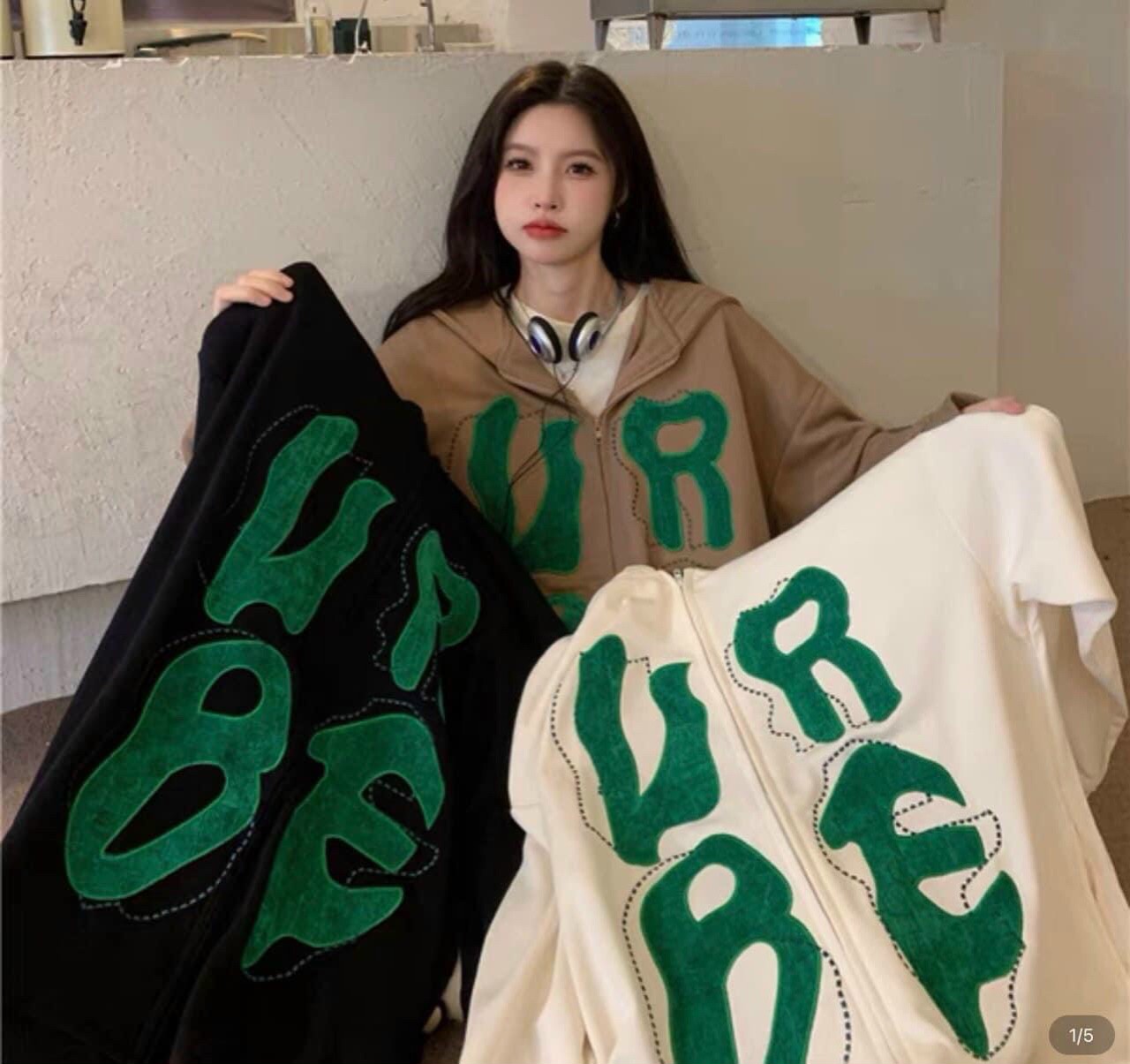Áo Khoác Nỉ Hoodies, Áo Khoác Nam Nữ In URBE Chữ Lớn Cực Đẹp From Rộng Mẫu Mới Siêu Xịn, áo khoác nỉ cặp đôi in chữ UBRE tay phồng zip basic unisex phong cách ulzzang đi phố