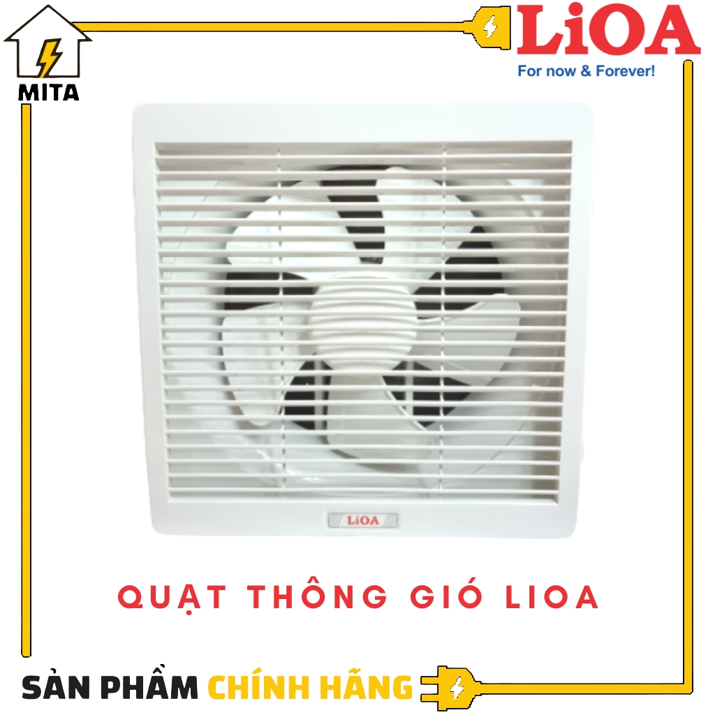 Quạt Hút Thông Gió - Quạt Thông Gió Gắn Tường Lioa - Hàng Chính Hãng - 34Wcánh 25Cm Lỗ 30Cm