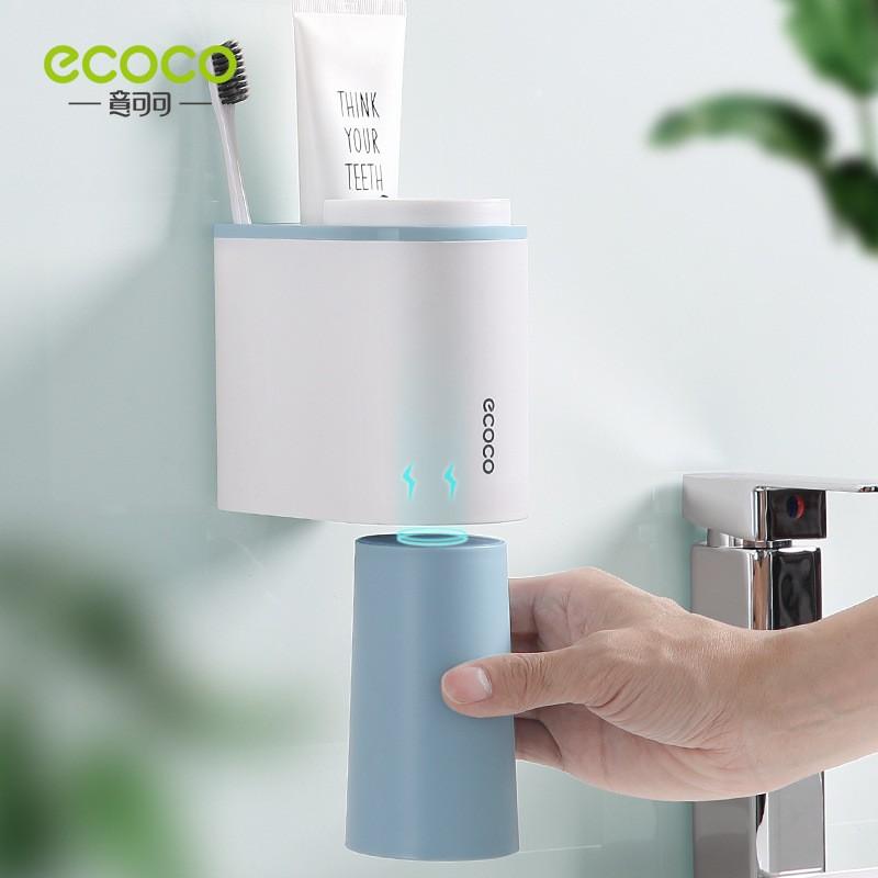 Bộ giá đựng bàn chải kèm 2 ly đánh răng ecoco