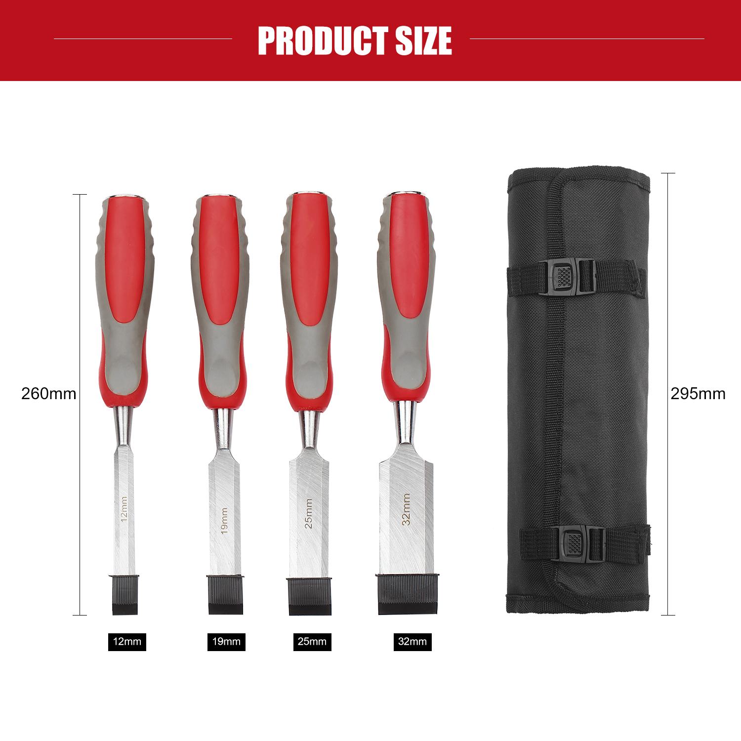5pcs Wood Chisel Set For Carpentry with Storage Bag Non-slip Handle Woodworking Wood Carving Bench Chisel Sets Sharp