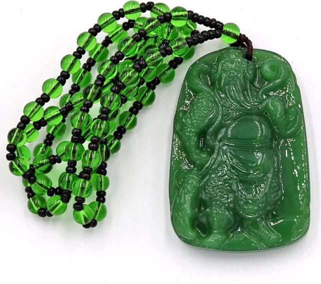Vòng cổ tượng Quan công đá thạch anh xanh DQCX14