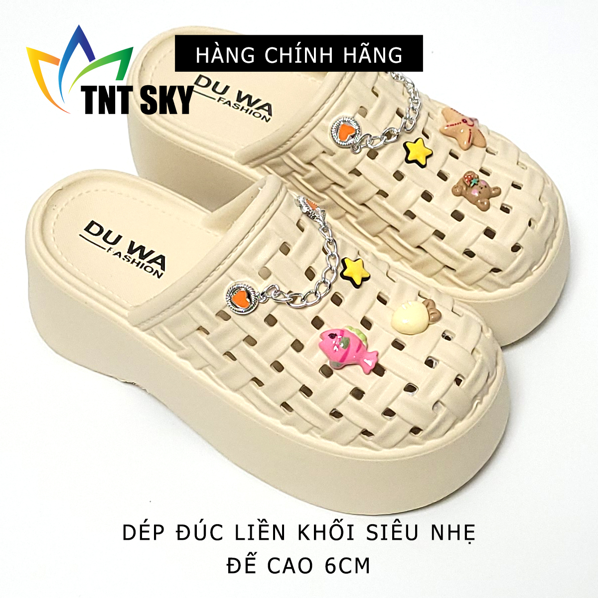 Dép Nữ Đúc Liền Khối Siêu Nhẹ Đế Cao 6CM - Hàng Chính Hãng - TK556