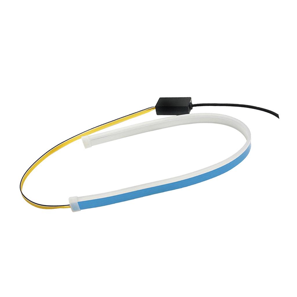 2 Pieces Car LED Flowing Strip Flasher Turn Signal Light Foglight DRL Light