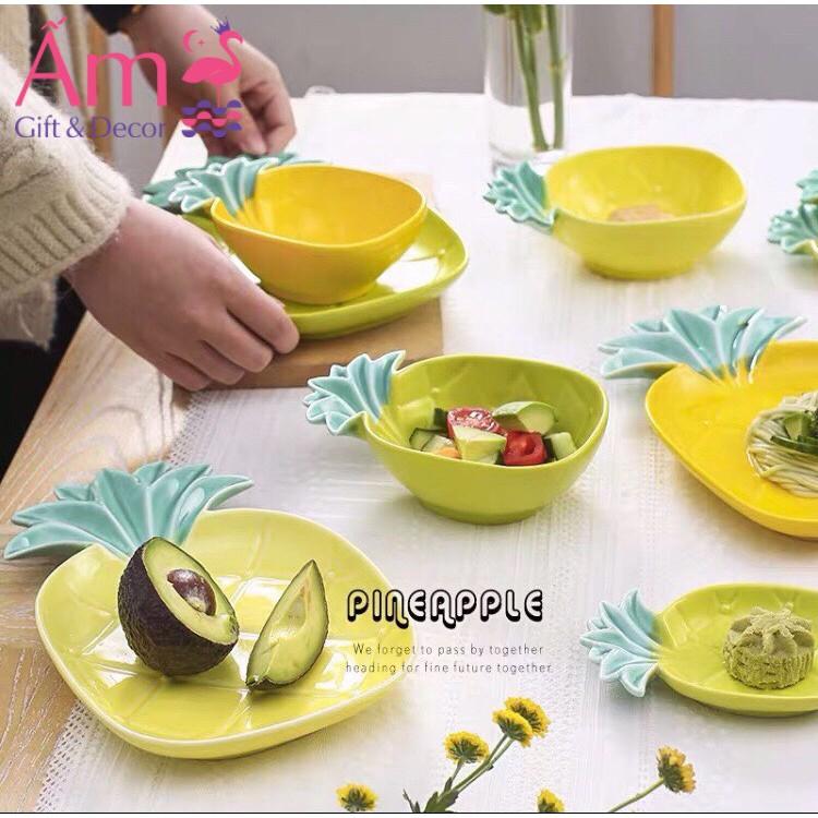 Đĩa Sứ Hoa Quả Trang Trí Bàn Ăn Men Sứ Cao Cấp An Toàn Tuyệt Đối