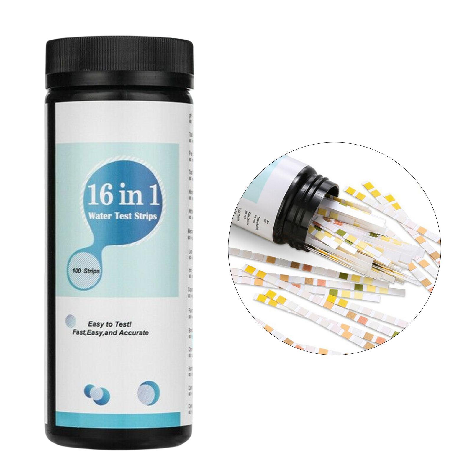 100x Water Test Strips 16 in 1 Multifunctional for Aquarium Swimming Pool