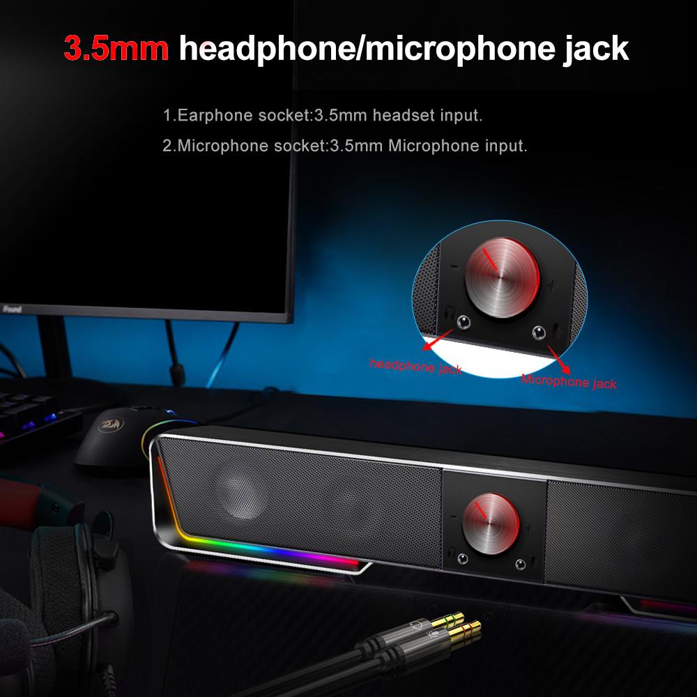 REDRAGON GS570 Darknets Hỗ trợ Bluetooth Không dây aux 3.5 loa vòm RGB cột âm thanh cho loa máy tính PC