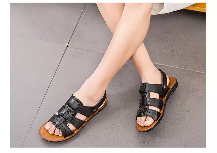 Sandal nam da bò cao cấp đế cao 1.5cm SD96