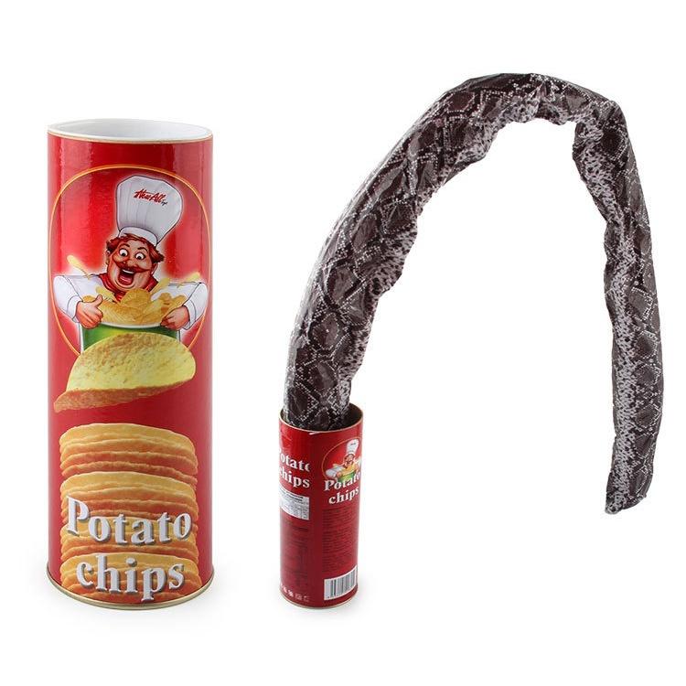 Hộp Snack bí ẩn Đồ chơi rắn giả giống khoai tây chiên vui nhộn