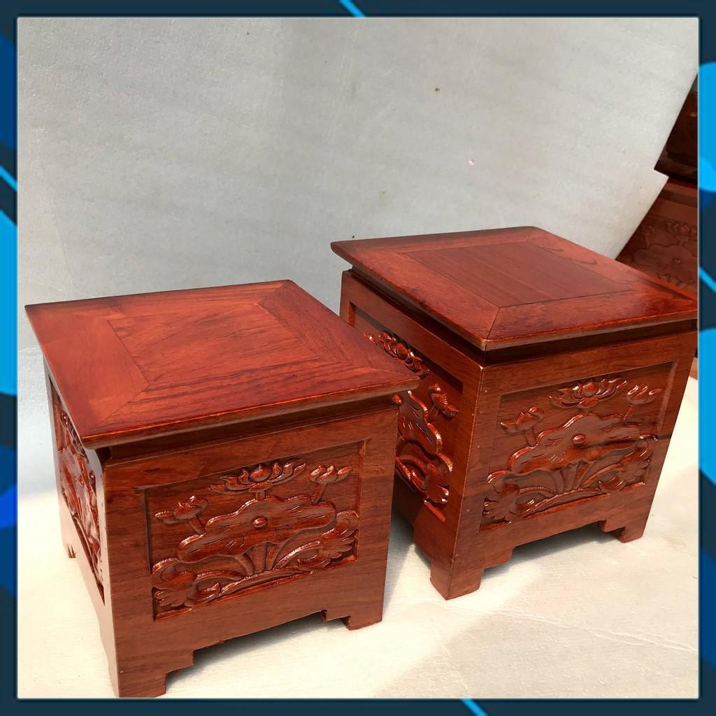 Kỷ hoa sen kê bát hương trạm hoa sen gỗ hương nhiều cỡ mặt