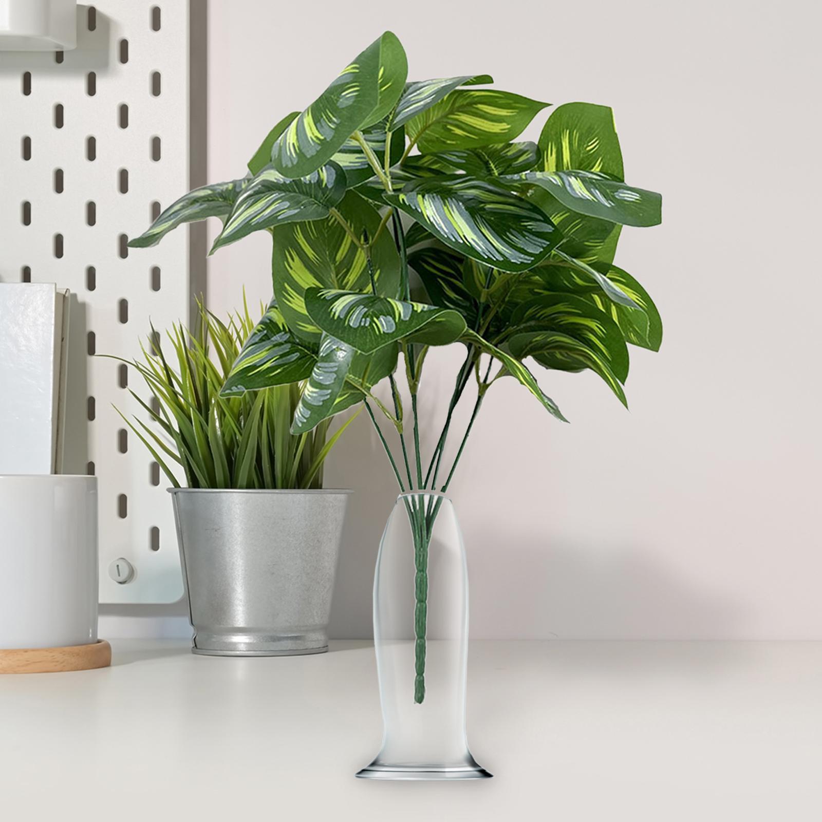 Artificial Leaves Imitation Leaf Plants Floral Arrangement Realistic Long Green Leaf Greenery Branches for Party Living Room Decorations