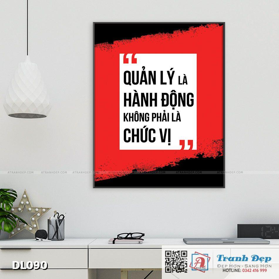 Tranh động lực trang trí văn phòng làm việc - Quản lý là hành động, không phải chức vụ - DL090