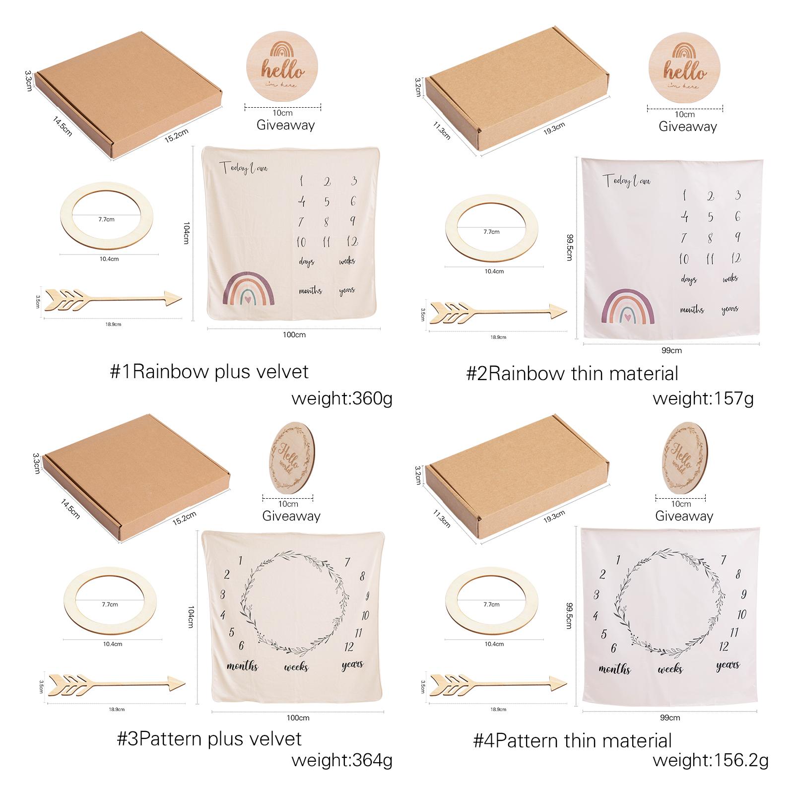 4 Cái/bộ Sơ Sinh Cột Mốc Dép Nỉ Chăn Cho Bé Hàng Tháng Ghi Tăng Trưởng Đạo Cụ Chụp Ảnh Sáng Tạo Nền Vải