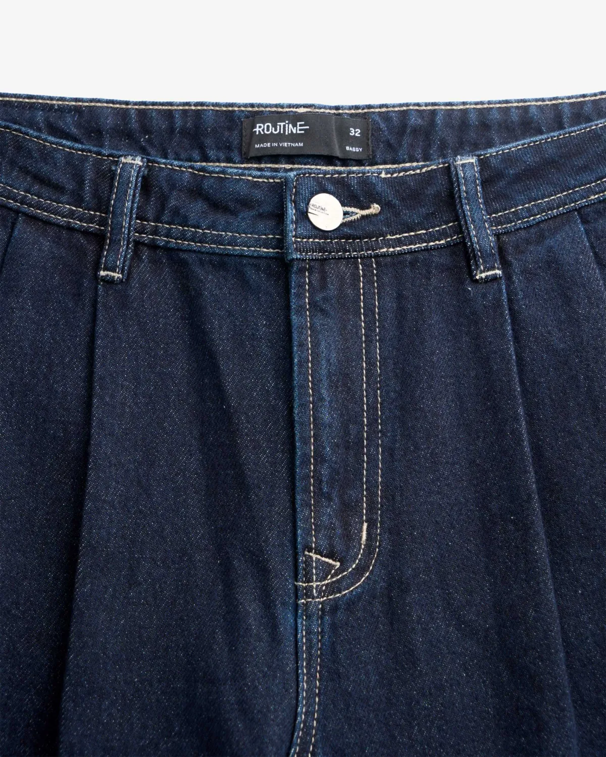 Quần Denim Nam Navy Xếp Ly Form Baggy - ROUTINE 10F25DPA031