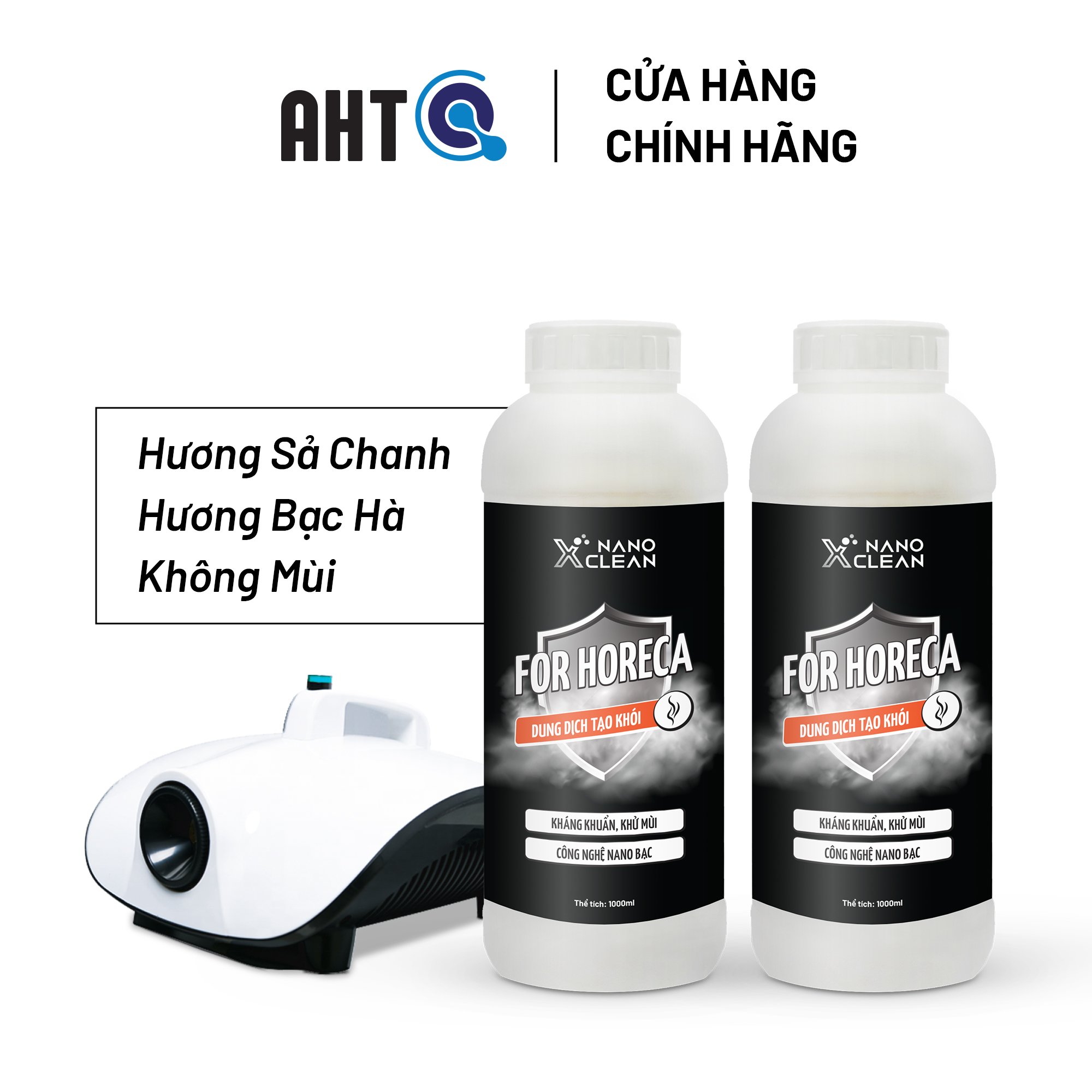 [COMBO] Dung Dịch Nano Bạc Tạo Khói, Phun Khói Nano Xclean For Horeca (1L)-Diệt Khuẩn, Nấm, Khử Mùi không gian nhà hàng, karaoke, -Nano Bạc AHT Corp (AHTC)