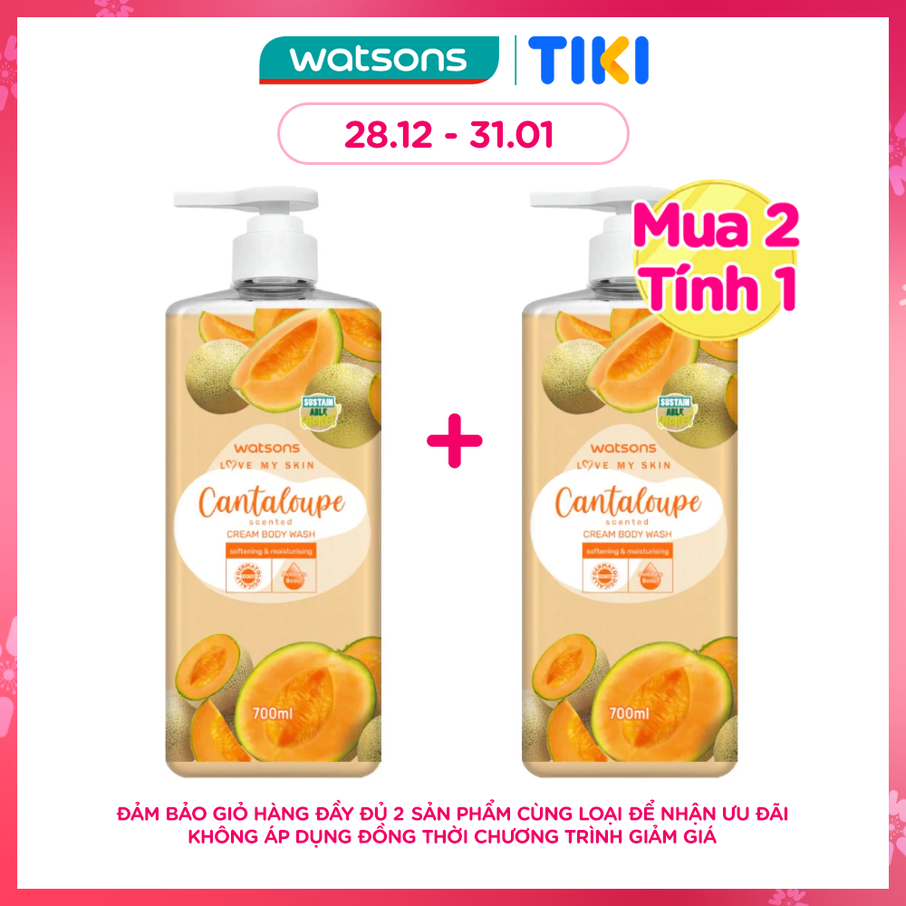 Kem Tắm Watsons Love My Skin Cantaloupe Scented Cream Body Wash 700ml