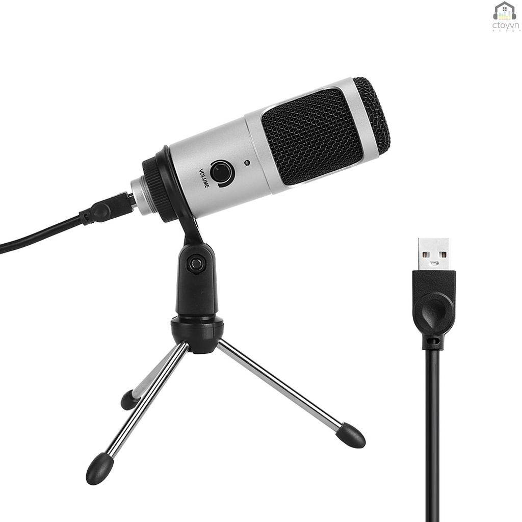 Micro USB thu âm có kẹp gắn giá đỡ ba chân cho máy tính/laptop