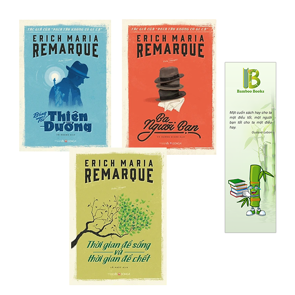 Combo 3 Tác Phẩm Nổi Tiếng Của Erich Maria Remarque: Bóng Tối Thiên Đường + Ba Người Bạn + Thời Gian Để Sống Và Thời Gian Để Chết (Tặng kèm bookmark Bamboo Books)