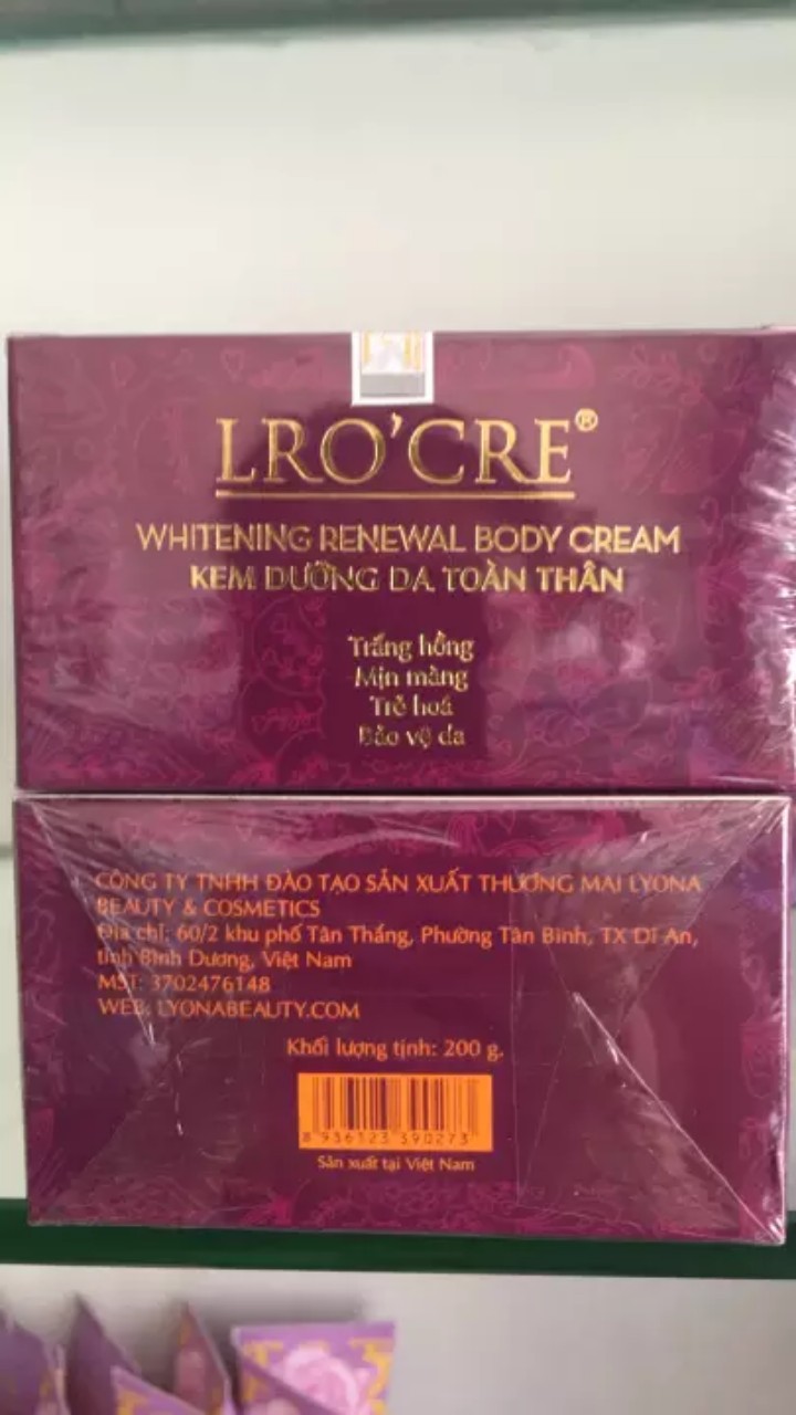 KEM DƯỠNG TRẮNG DA TOÀN THÂN LRO’CRE 200G