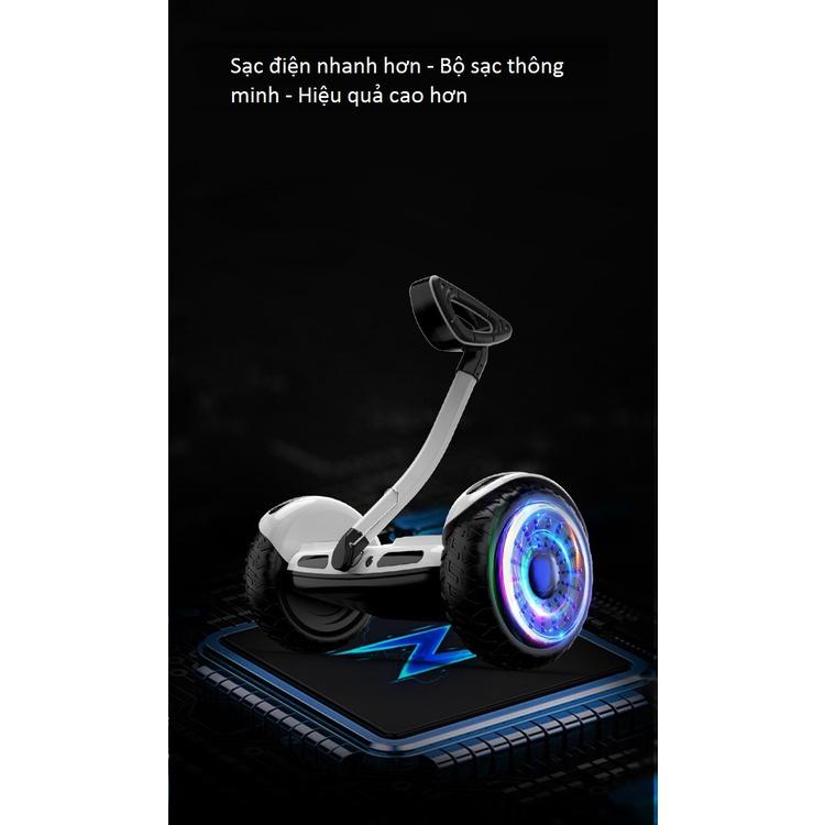 Xe cân bằng điện 2 bánh Smart Balance 10 inch, kèm sạc nhanh, 2 tay điều khiển và chân kẹp - Phát nhạc Bluetooth App