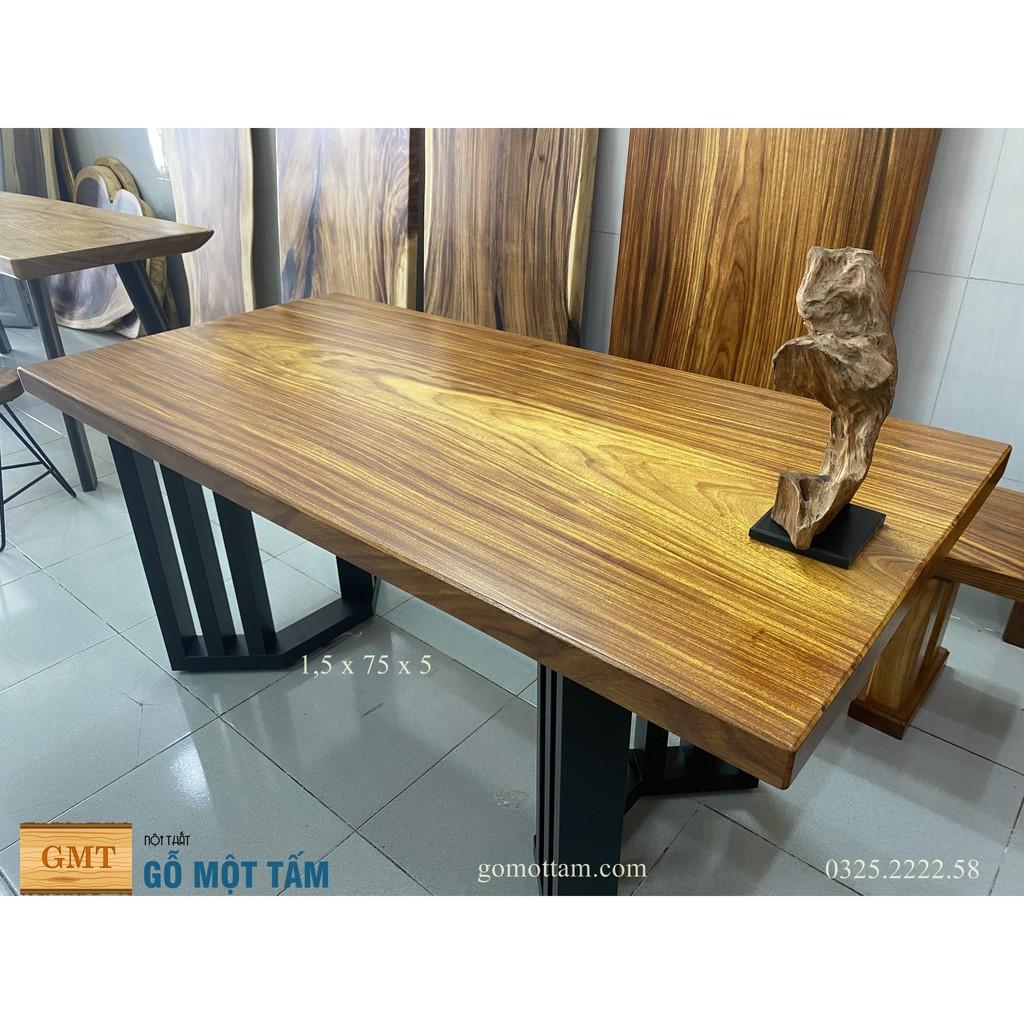 Mặt bàn ăn, bàn làm việc gỗ tự nhiên nguyên tấm dài 1,5 x rộng 75 x dầy 5cm