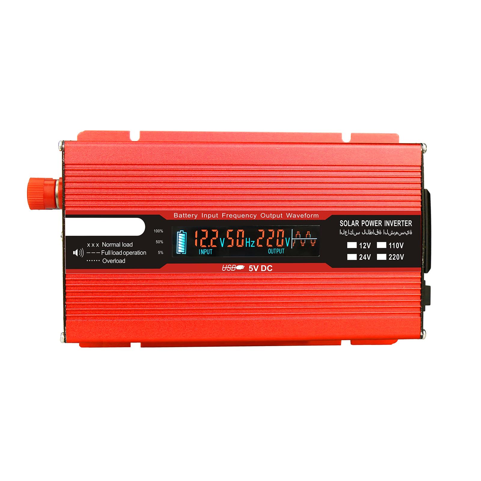 Voltage Converter 1000W 2000W 12V 240V Inverter USB Power Inverter with 1 Socket and LCD Display
