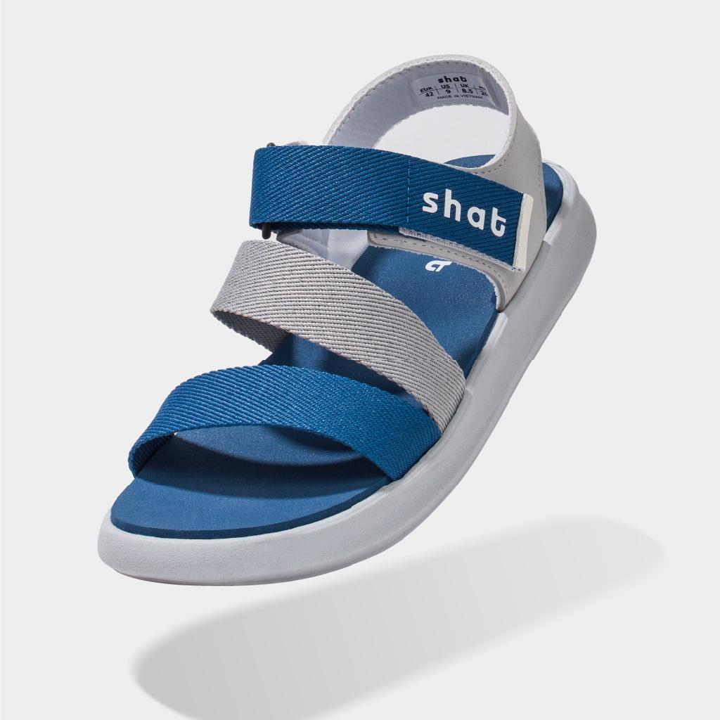 Giày Sandals Unisex Thời Trang Shat S2M Đế Xám Quai Xám Xanh S2M2323