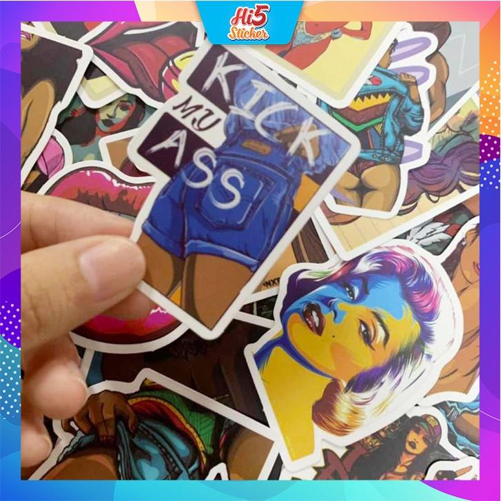 Sticker Hình Dán Trang Trí Sưu Tập Tranh Vẽ Nghệ Thuật Gợi Cảm ms#239