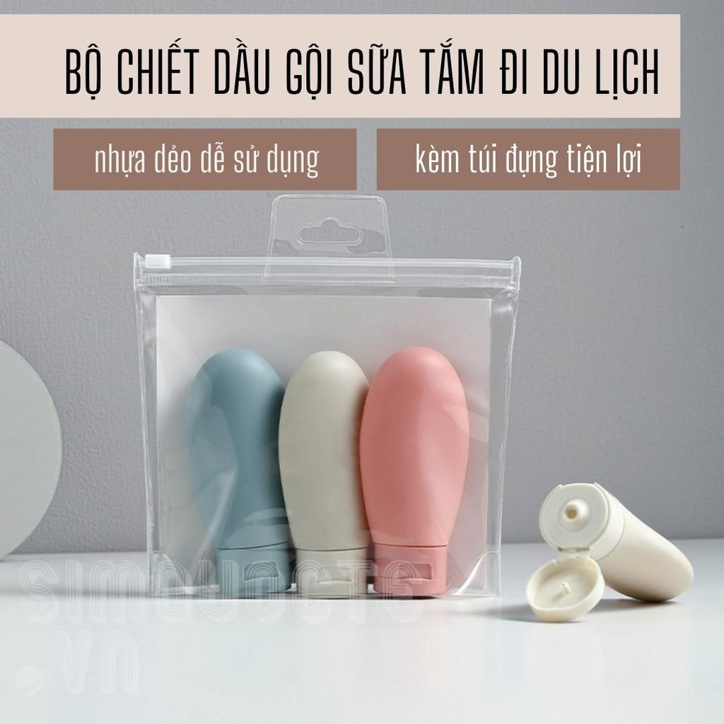 Bộ chiết dầu gội sữa tắm mỹ phẩm đi du lịch sử dụng tiện lợi