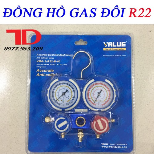 Đồng hồ gas đôi không dây VALUE R22 hàng chính hãng