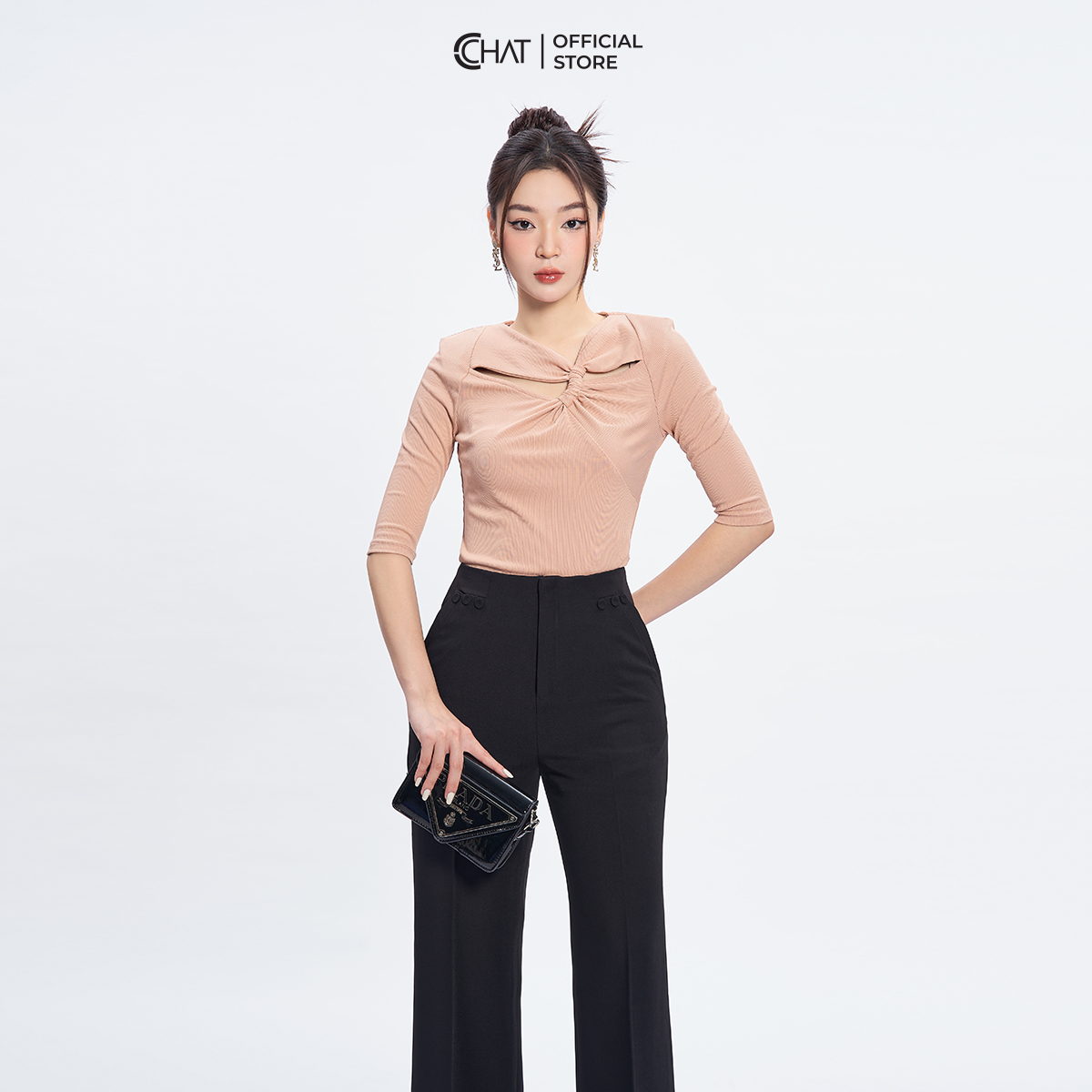 Áo Thun  Kiểu Ngực Vặn Thừng Chất Vải Cao Cấp Co Giãn 4 Chiều 53TNC2011OT