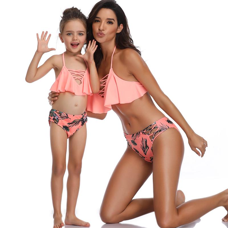 Phù Hợp Với Họ Mẹ Bơi Bikini 2020 Nữ, Có Phụ Nữ Đồ Bơi Trẻ Em Kid Cho Bé Bãi Biển Đồ Bơi Biquini Infantil