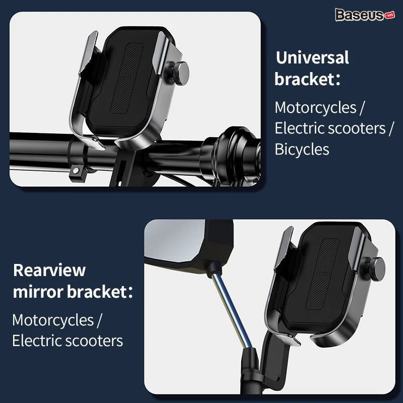 Đế giữ điện thoại siêu bền dùng cho xe máy Baseus Armor Motorcycle Holder - hàng chính hãng