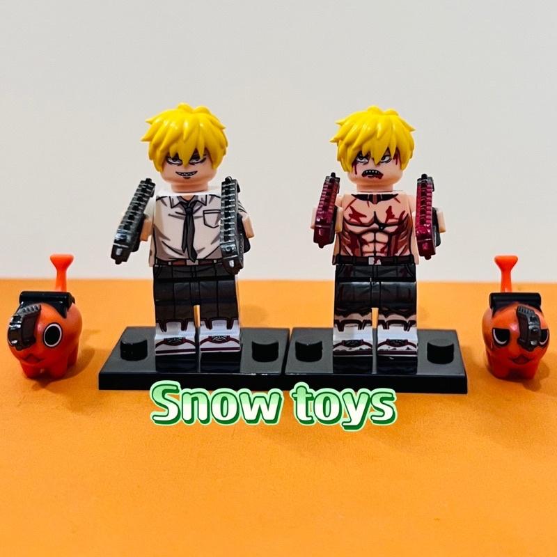 Minifigures Chainsaw man - Mô hình đồ chơi mini Chainsaw man - Denji Pochita Quỷ cưa lắp ráp lắp ghép xếp hình Pochita