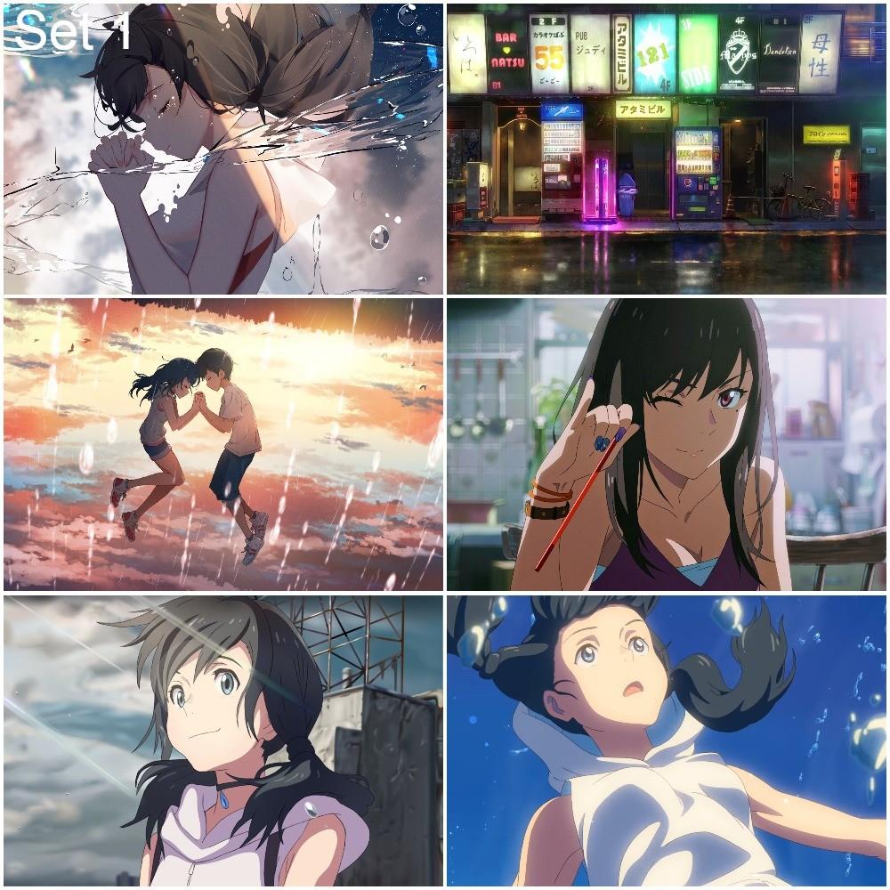 Bộ 6 Poster anime Tenki no Ko - Đứa con của thời tiết - A3,A4,A5