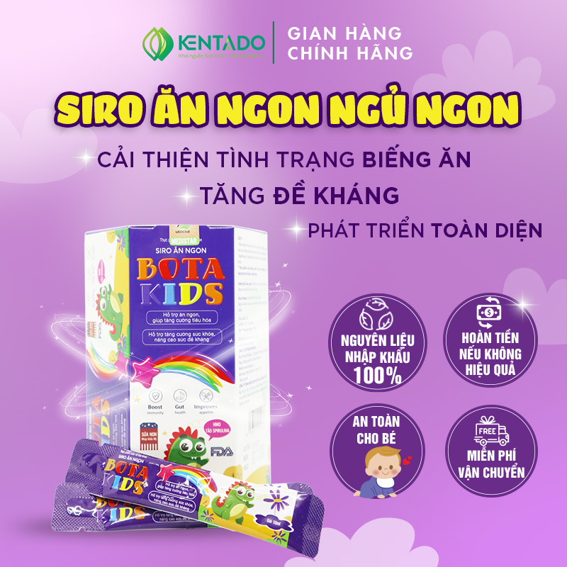 Siro Ăn Ngon Bota Kids - Giúp Bé Hết Biếng Ăn, Tăng Cân Tốt, Tiêu Hoá Khỏe, Tăng Đề Kháng Hộp 30 gói