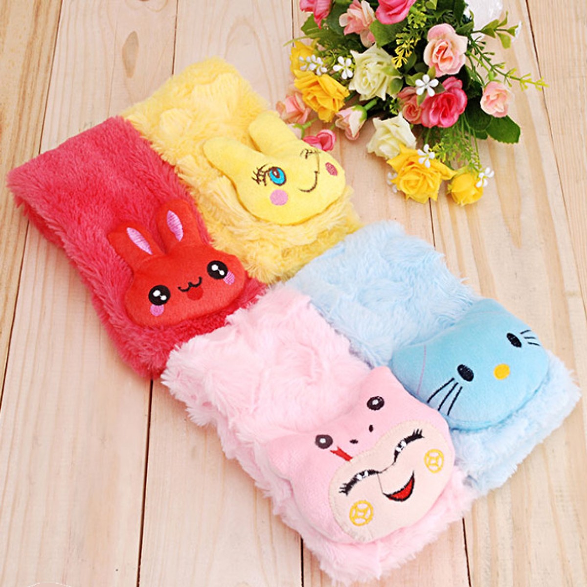 2 Khăn choàng cổ cho bé hình thú bé trai+gái_ dài 75cm x rông 10cm_ngẫu nhiên