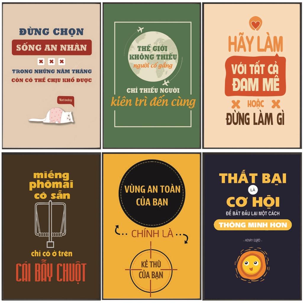 Tranh Treo Tường Văn Phòng Làm Việc - Tranh Pha Lê Tráng Gương Câu Nói Động Lực