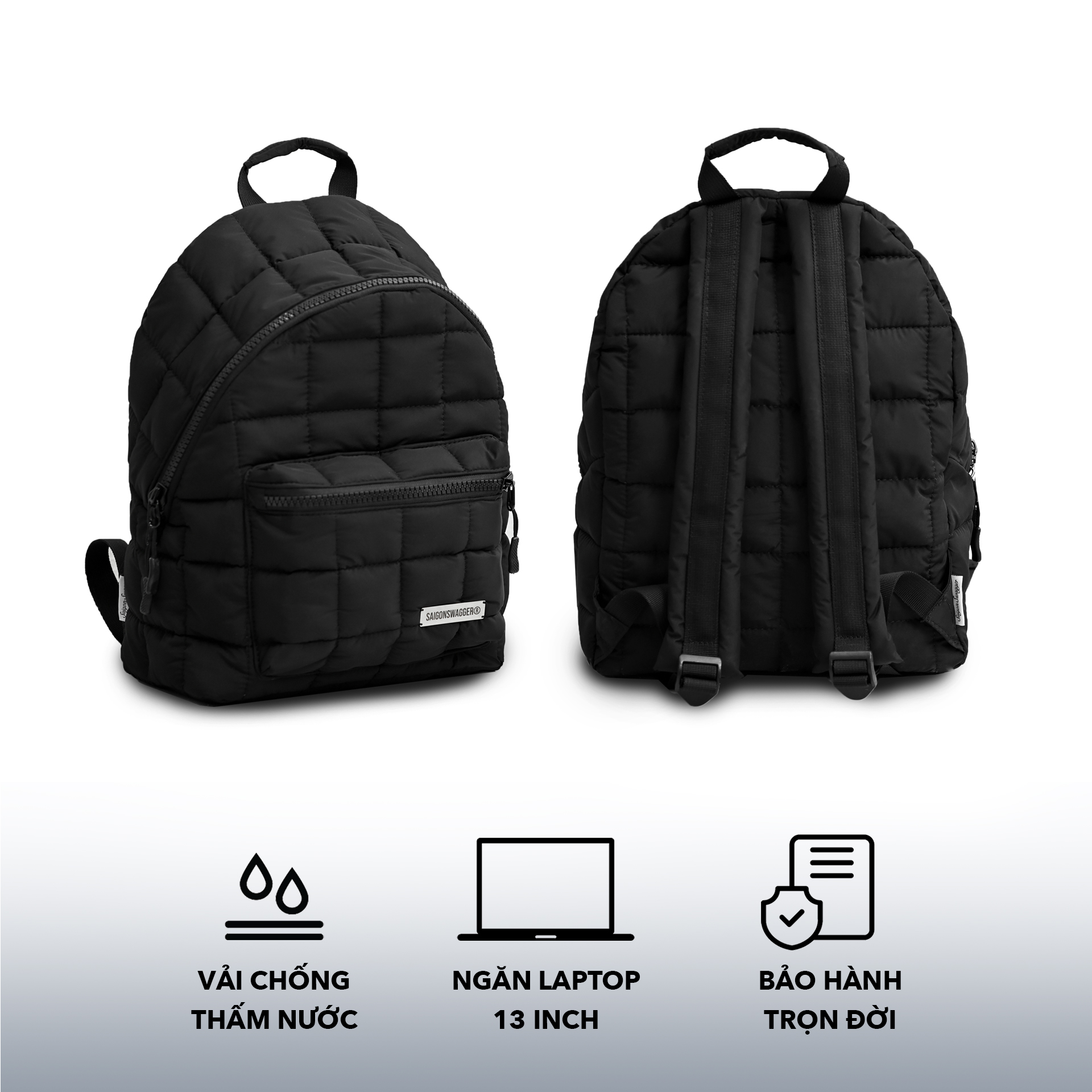 Balo Mini Chần Bông SAIGON SWAGGER NOIR PUFFER BACKPACK