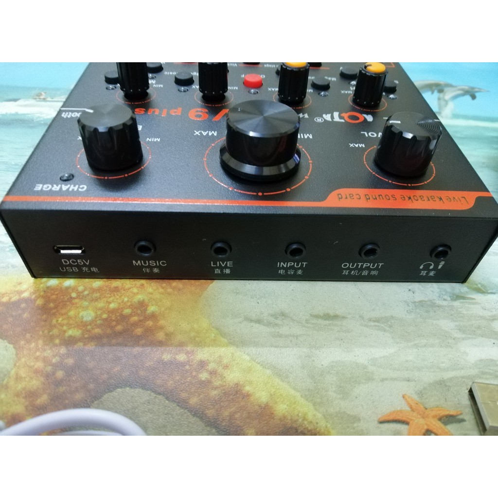 Bộ live stream hát karaoke Sound Card V9 Bluetooth và Mic ISK AT-100 đầy đủ phụ kiện hàng nhập khẩu