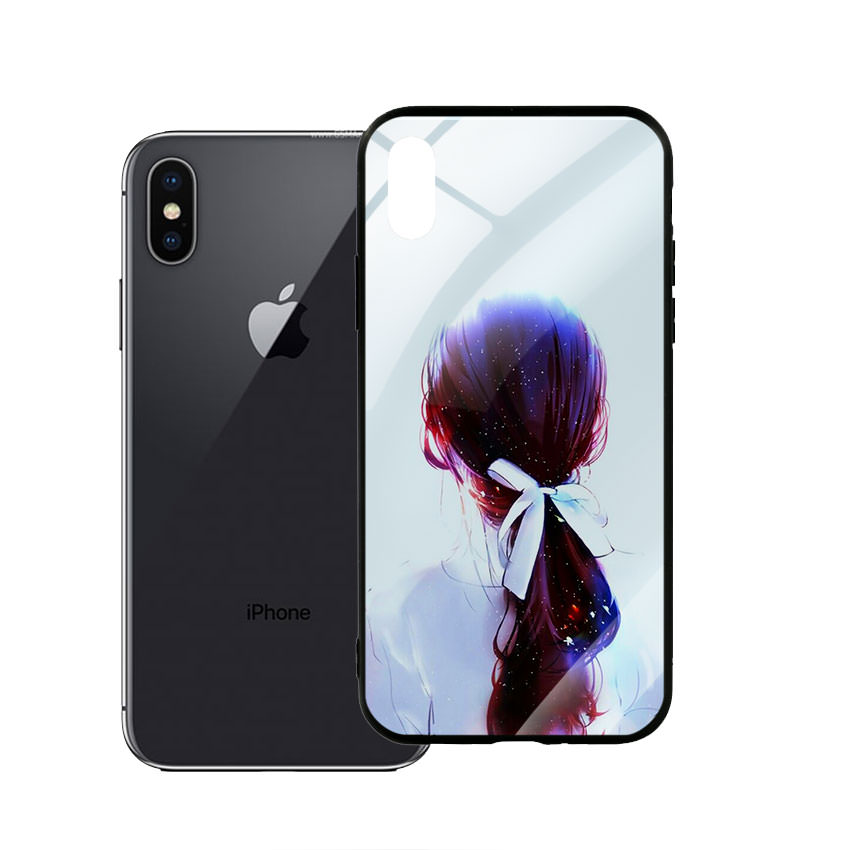 Ốp Lưng Kính Cường Lực cho điện thoại Iphone X / Xs - Girl